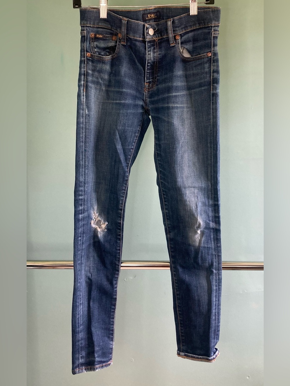 Polo Ralph Lauren Distressed Tompkins Skinny Jeans Size 27